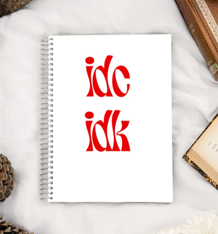 idc idk meme A5 Notebook