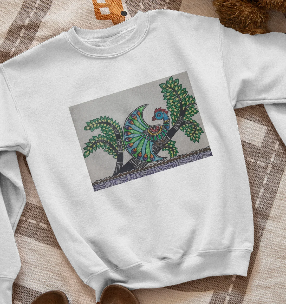 Madhubani Peacock  Sweatshirt