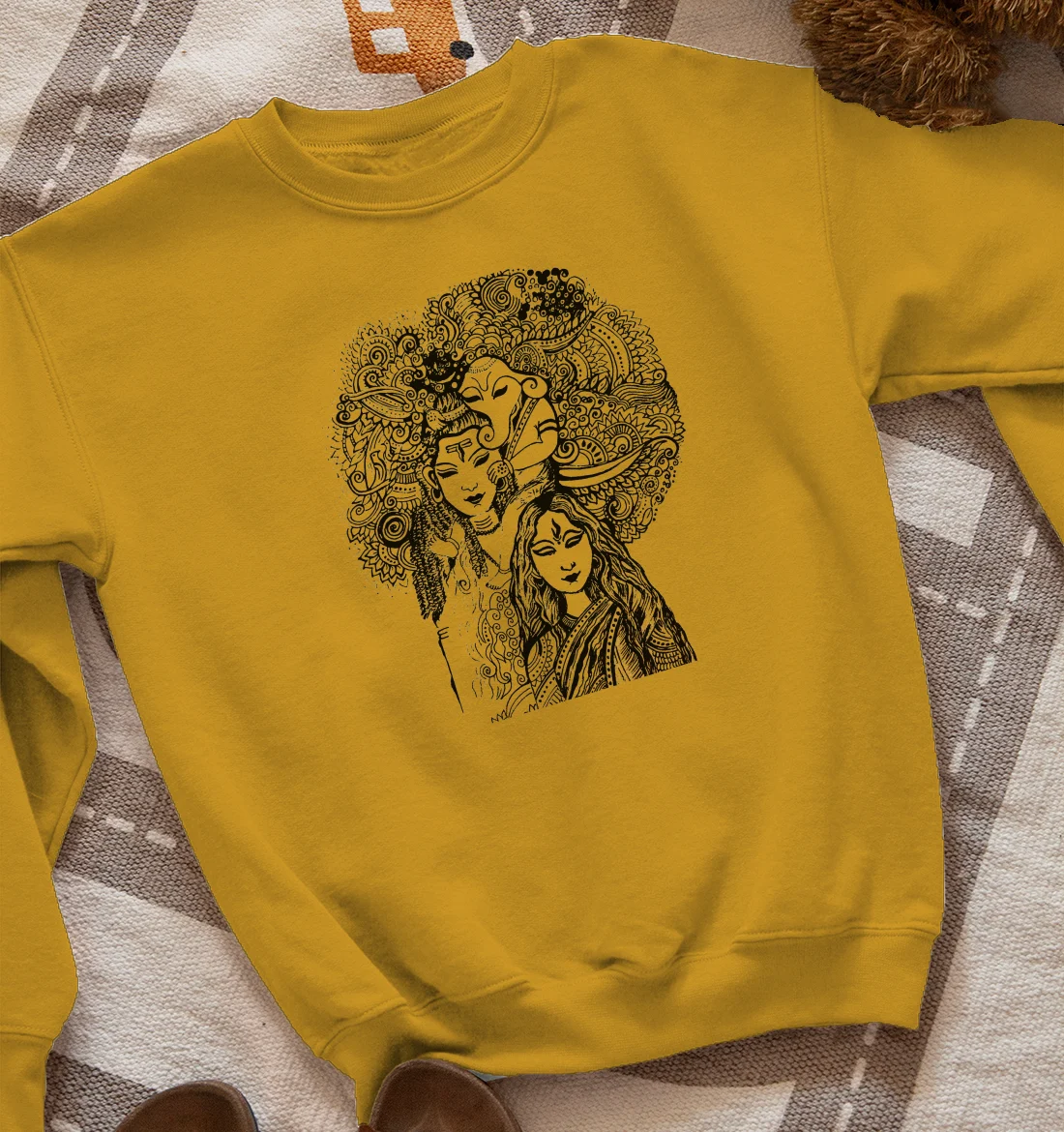 Madhubani Shiv Parvati & Ganesha Art Sweatshirt