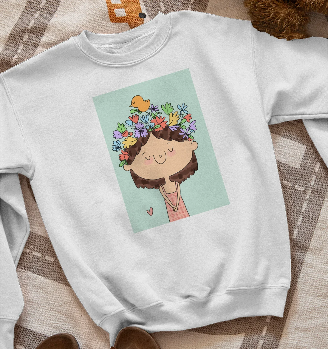 Flower on Head Sweatshirt
