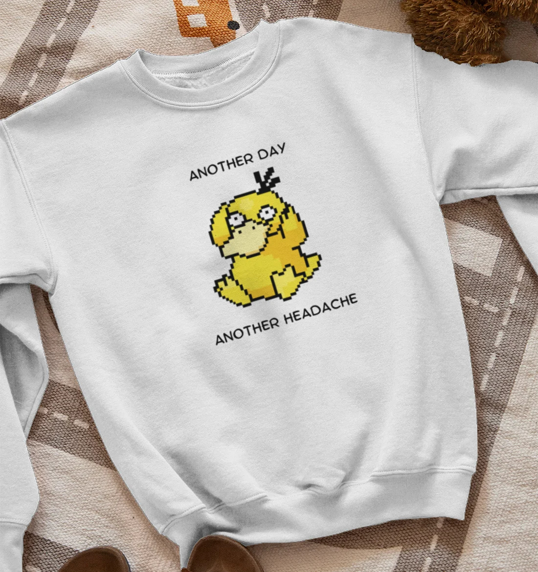 Psyduck quote - Pixel Art Poké Sweatshirt
