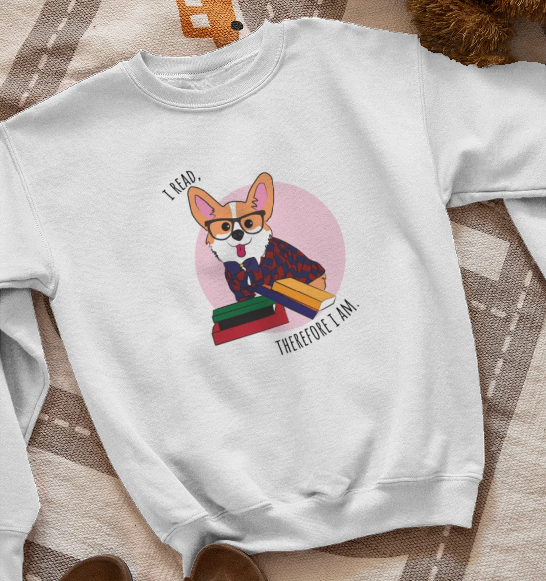 Nerdy Corgi- Light Sweatshirt