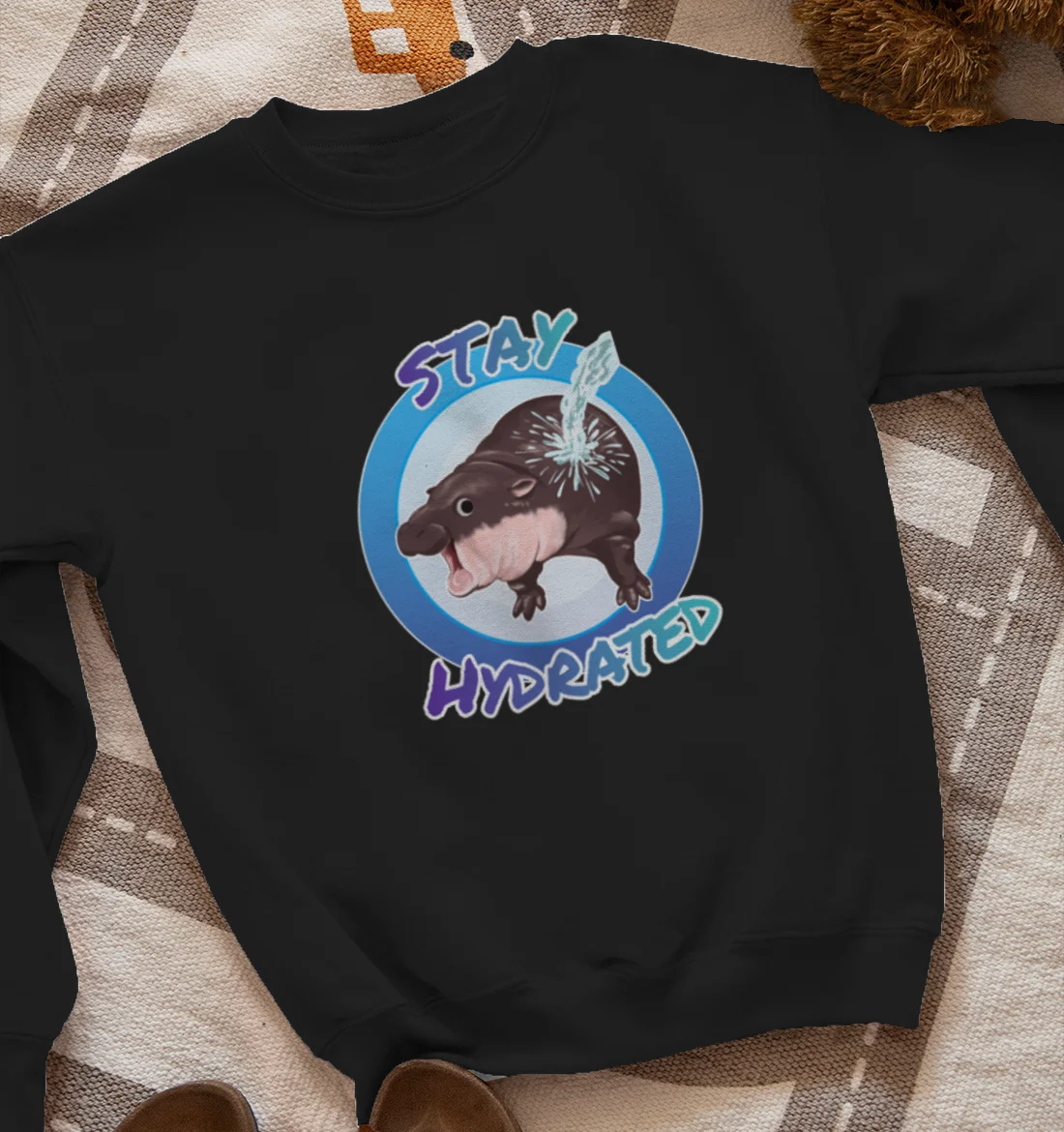 Moo Deng Stay Hydrated  Sweatshirt