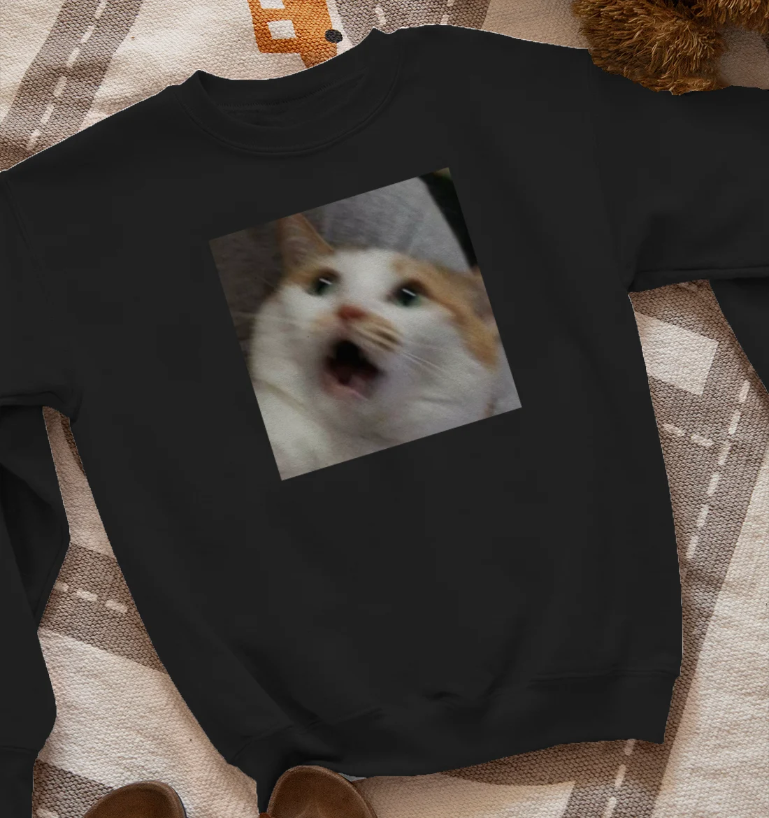 Excited Cat Meme Sweatshirt Frankly Wearing