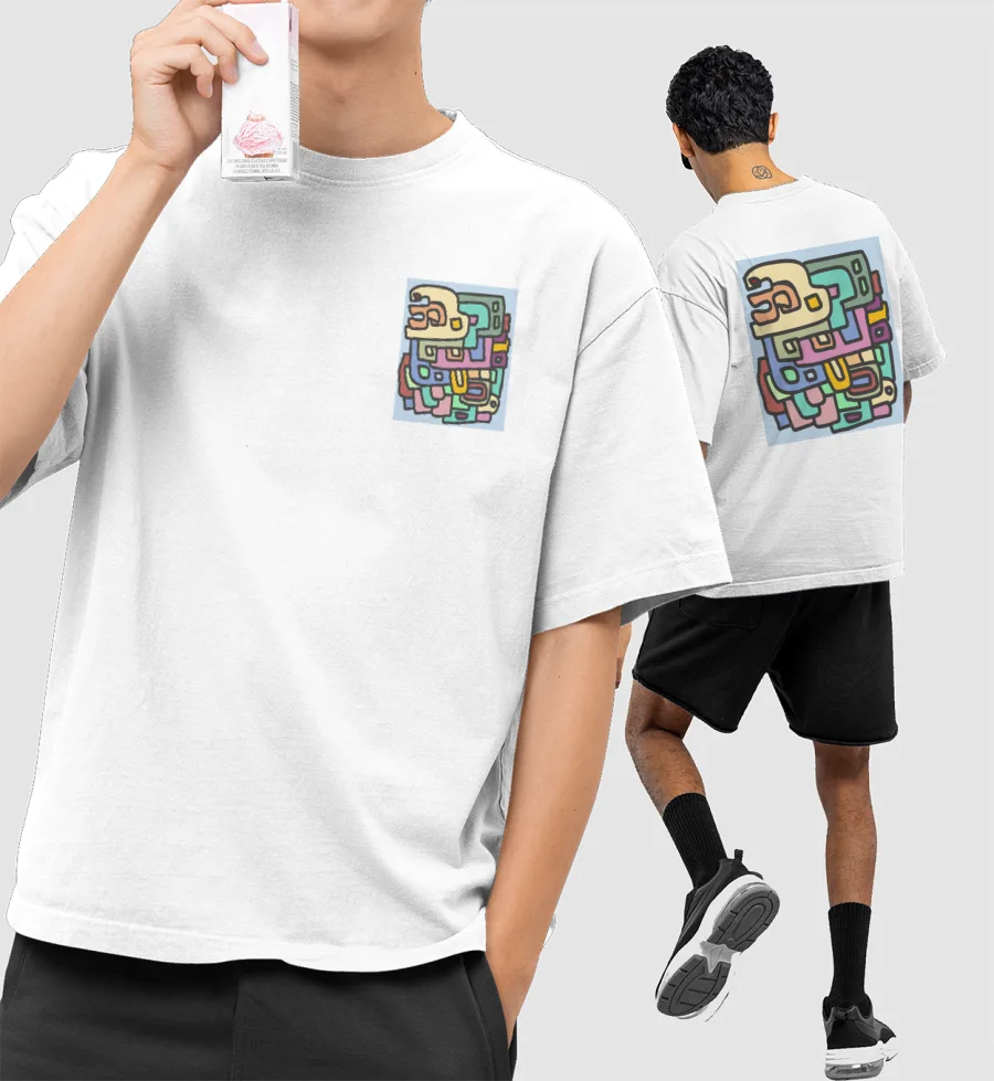 Doodle  Oversized T-Shirt (Front & Back Print)
