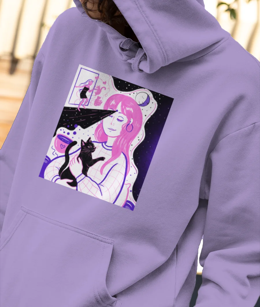 Dream kitty cat Front-Printed Hoodie
