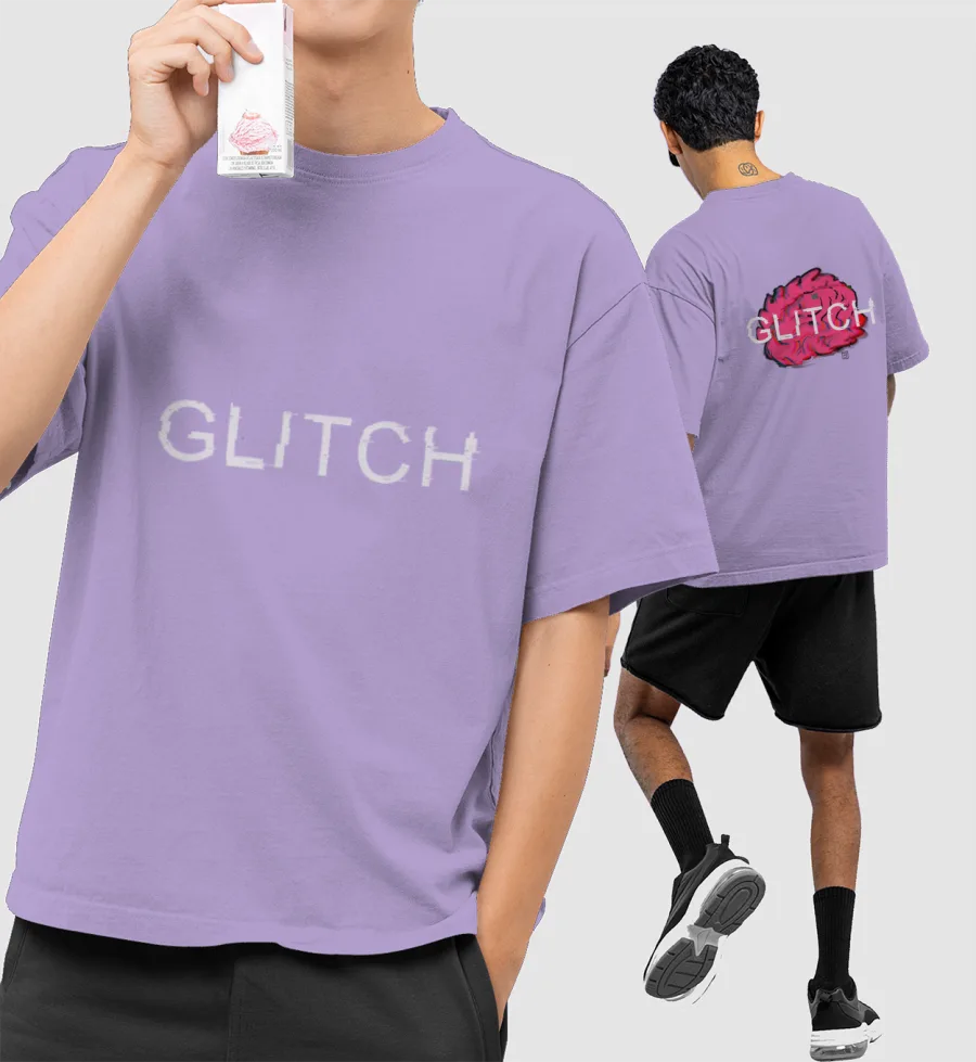 Brain Glitch Oversized T-Shirt (Front & Back Print)