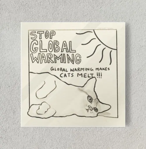 Feline Climate Activism 8" x 8" Acrylic Poster