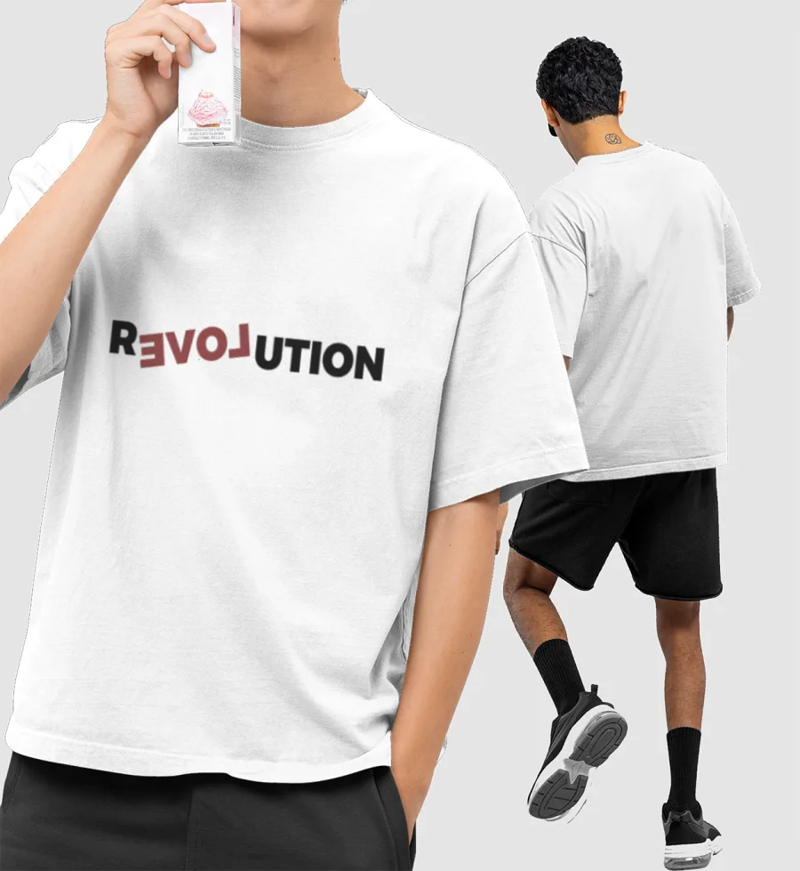 Revolution (Love) Front-Printed Oversized T-Shirt