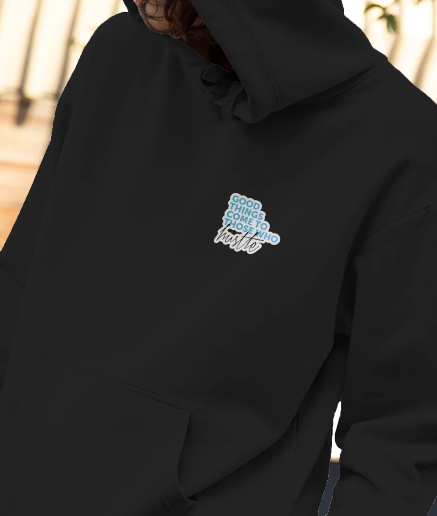 HUSTLE Front-Printed Hoodie