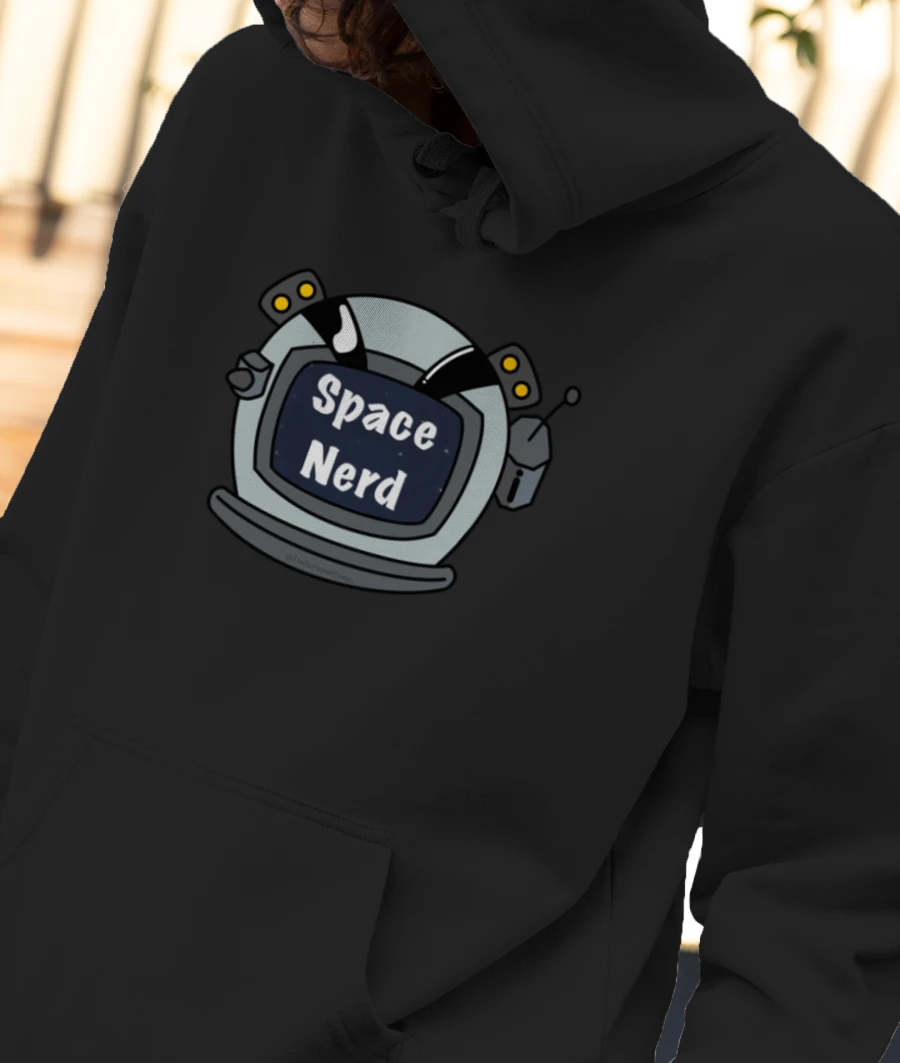 Space Nerd Front-Printed Hoodie