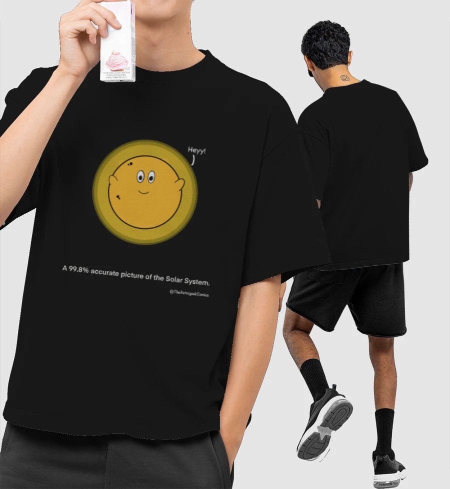 Accurate Solar System Front-Printed Oversized T-Shirt