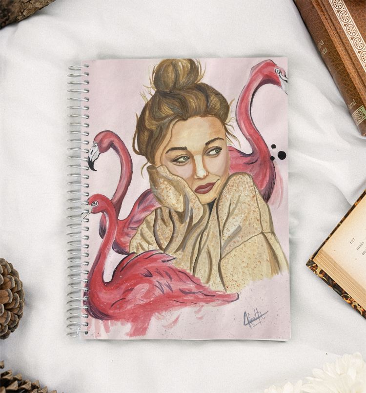 The Flamingo Girl A5 Notebook