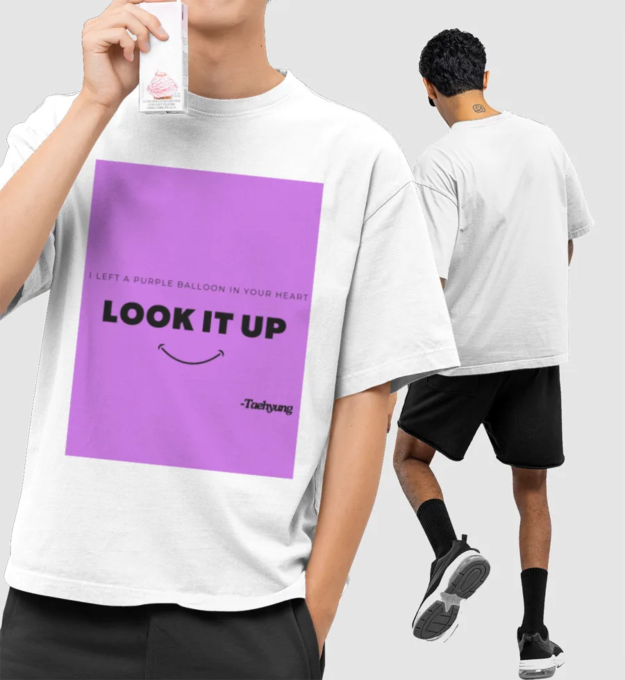 KIM TAEHYUNG V BTS quote Oversized T-Shirt (Front & Back Print)