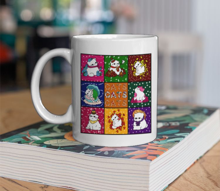 Cute Grumpy Cat Seasonal Kawai Coffee Mug