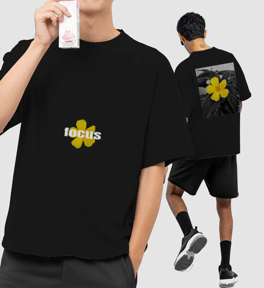 Focus Oversized T-Shirt (Front & Back Print)