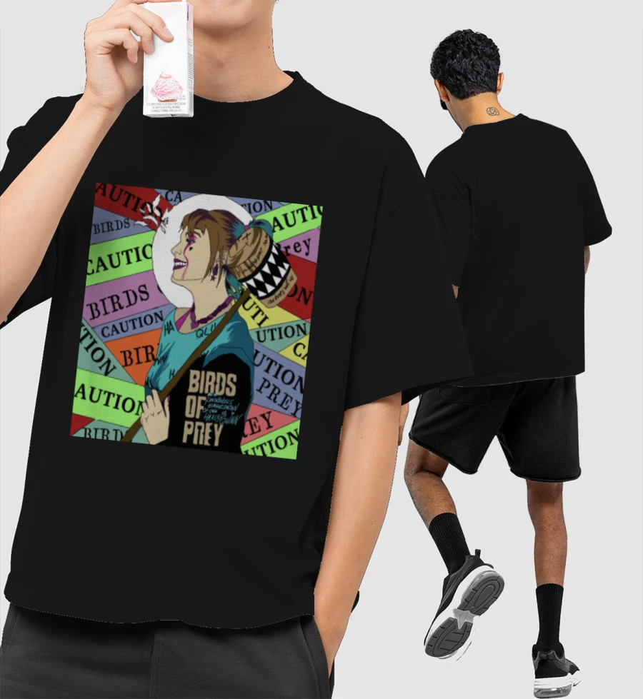 Birds of prey Front-Printed Oversized T-Shirt