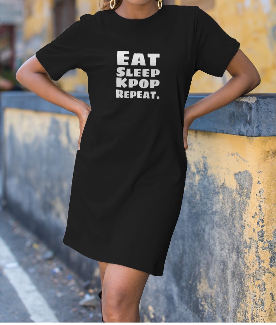 Eat,sleep,kpop,repeat. T-Shirt Dress