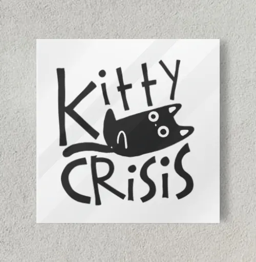 Kitty Crisis 8" x 8" Acrylic Poster