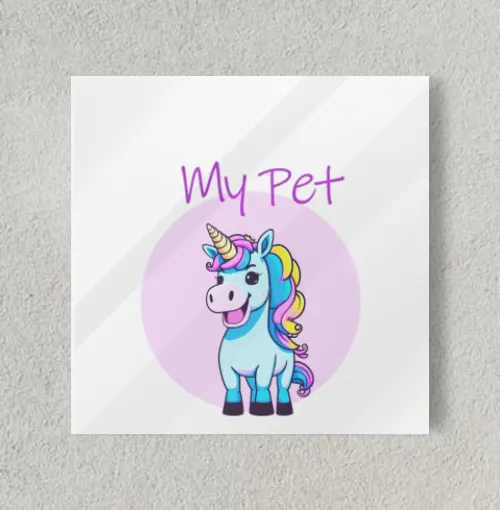 Pet Unicorn 8" x 8" Acrylic Poster