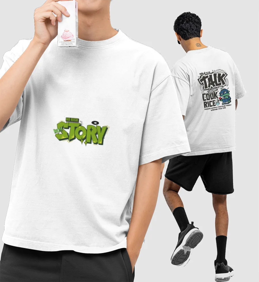 Savage Quote Cartoon T-Shirt Oversized T-Shirt (Front & Back Print)