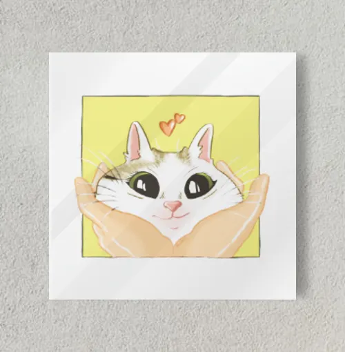 Cat love 8" x 8" Acrylic Poster