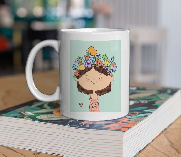 Flower on Head Coffee Mug