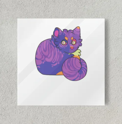 Yet Another Neon Cat 8" x 8" Acrylic Poster