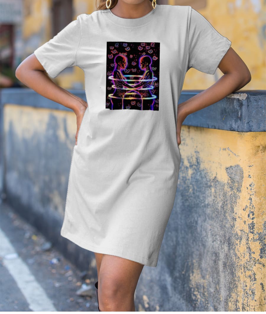 Look at me - dark skull art T-Shirt Dress