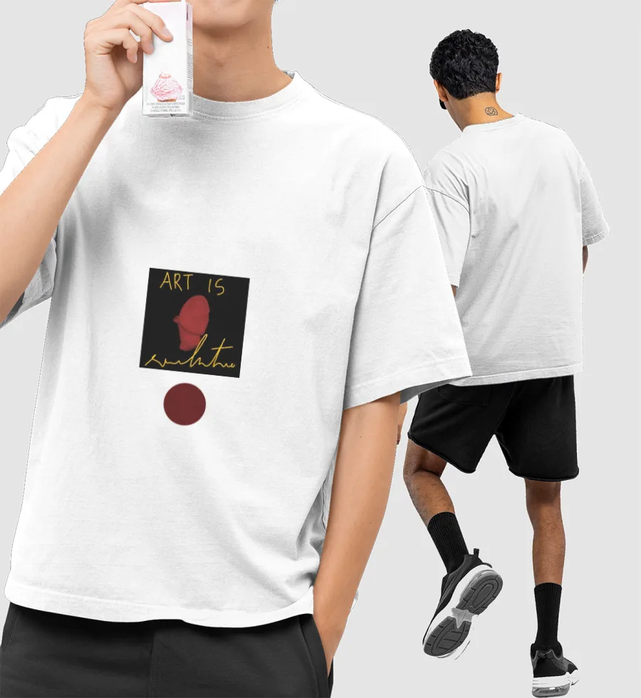 Art is revolution  Front-Printed Oversized T-Shirt