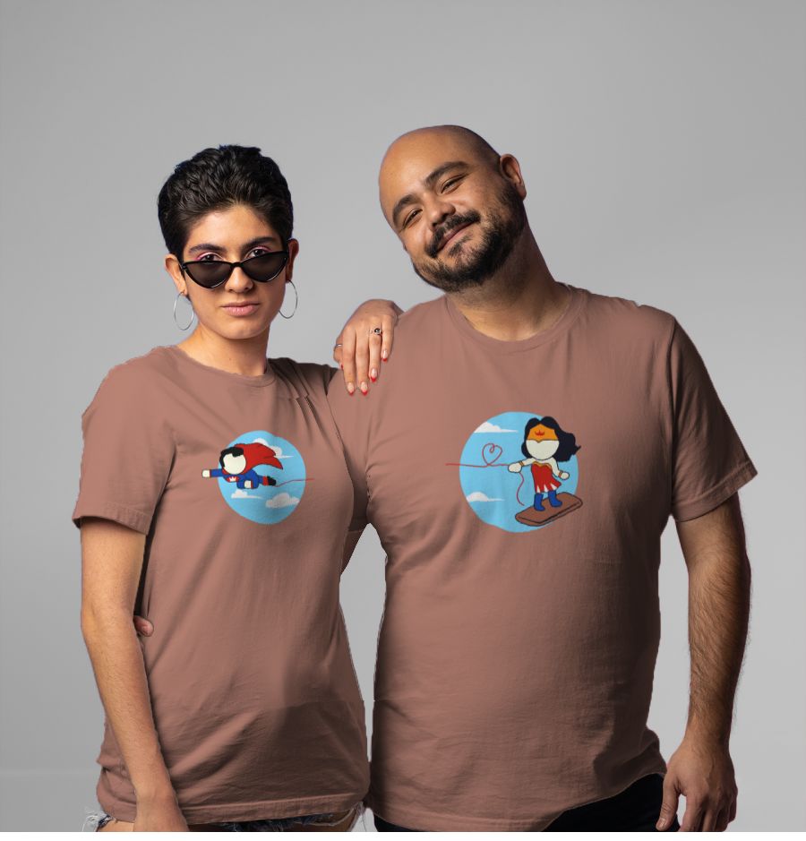 Superman Wonderwoman Couple Combo T-Shirts