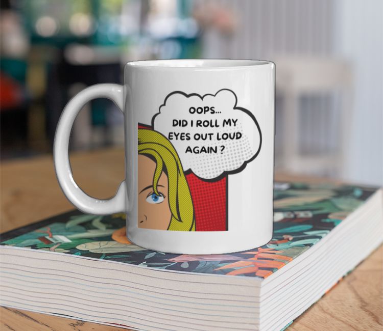 Eye Roll - Vintage Pop Art Coffee Mug