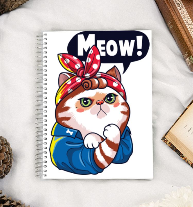 Cat Roise The Riveter A5 Notebook