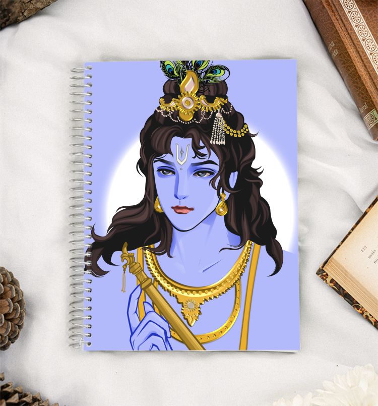 Lord Krishna printable Illustration Design A5 Notebook