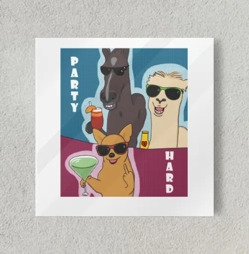 Pet Party 8" x 8" Acrylic Poster