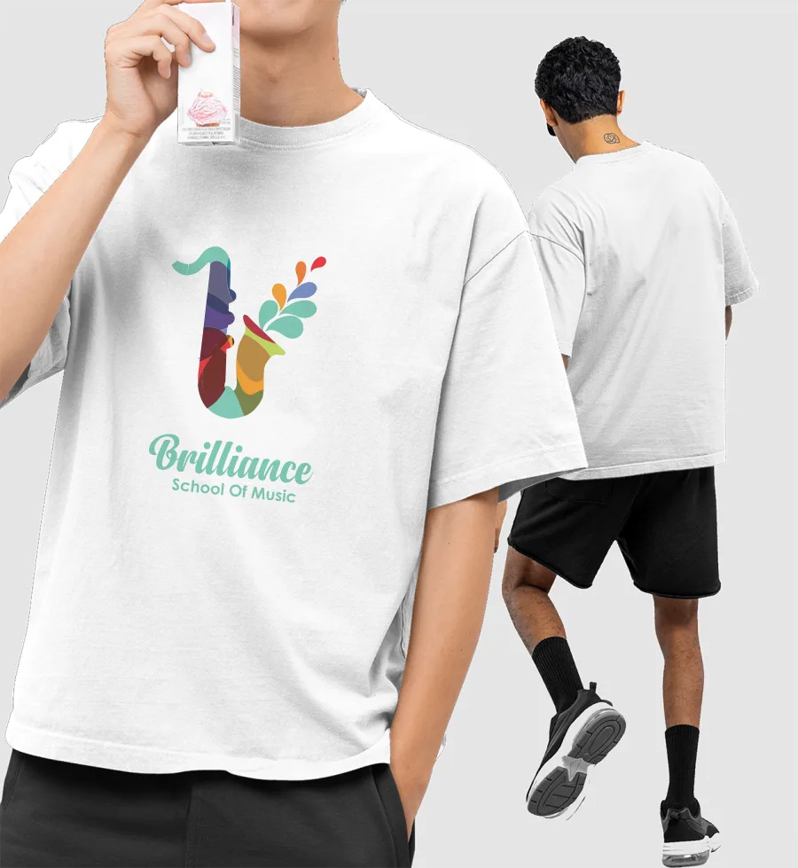 Brilliance School Of Music Front-Printed Oversized T-Shirt