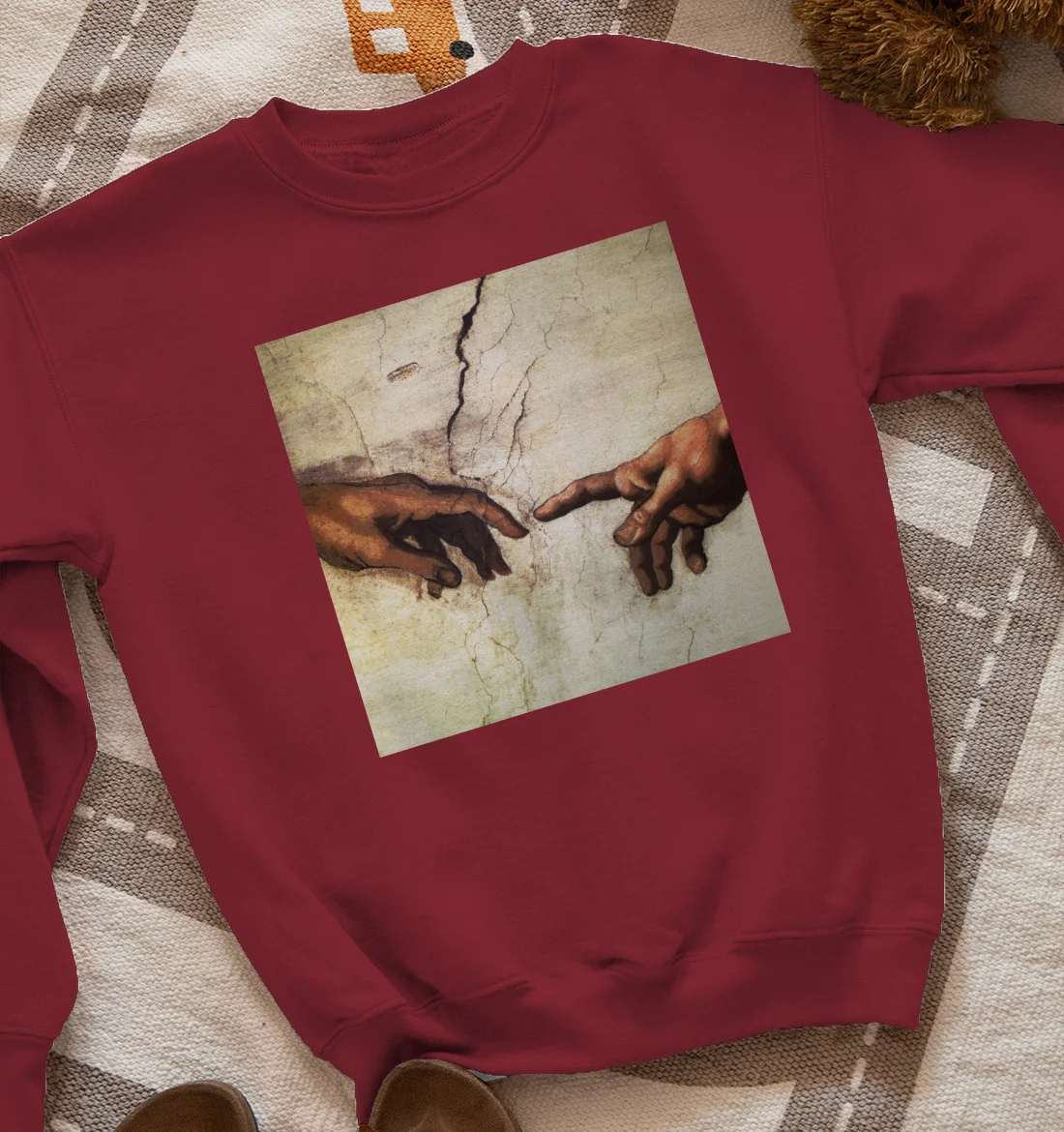 Michelangelo hand painting art Sweatshirt