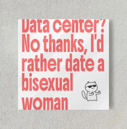 Data center queer LGBTQ+ cat 8" x 8" Acrylic Poster