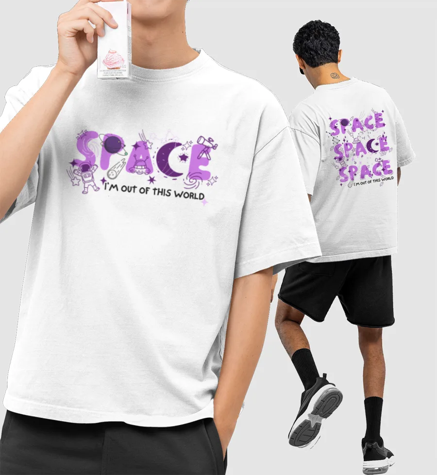 Space Oversized T-Shirt (Front & Back Print)