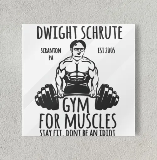 Dwight schrute Gym 8" x 8" Acrylic Poster