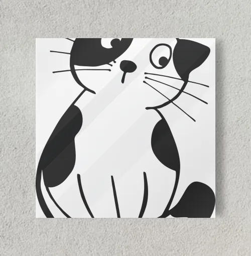 The peeping cat | Cute Pet Cat 8" x 8" Acrylic Poster