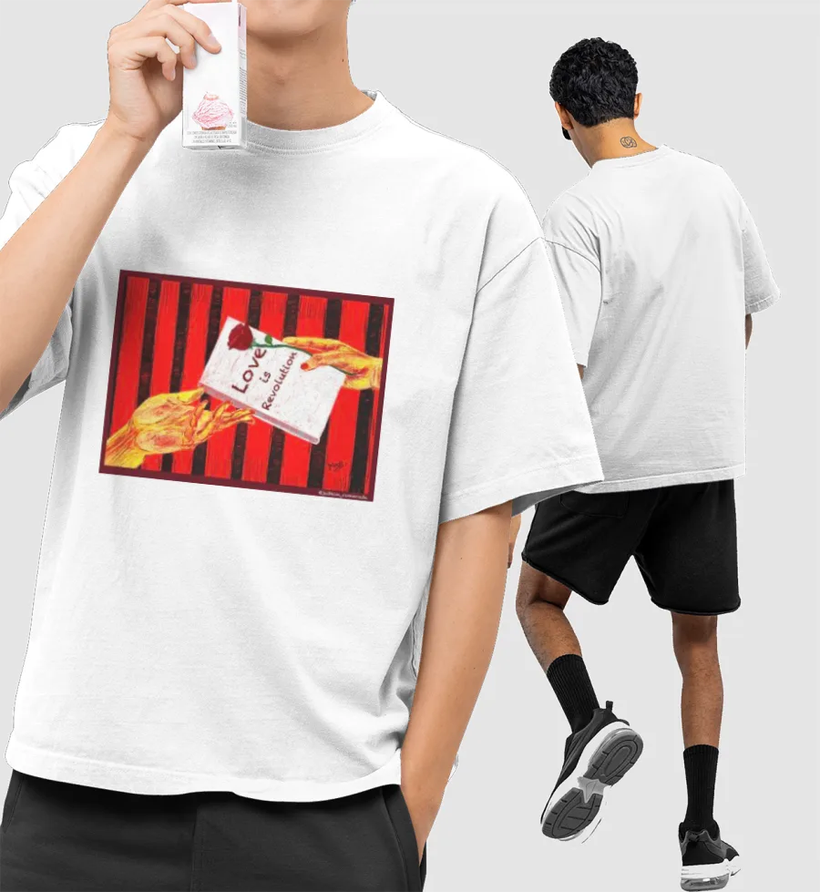Iove is revolution  Front-Printed Oversized T-Shirt