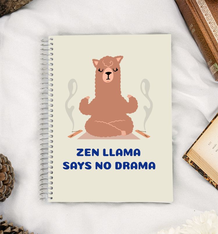 Zen Llama Says No Drama A5 Notebook