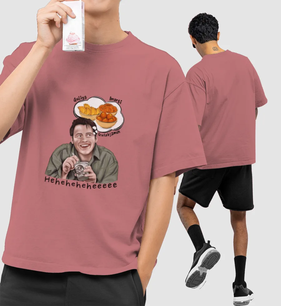 Joey tribbiani in India Front-Printed Oversized T-Shirt
