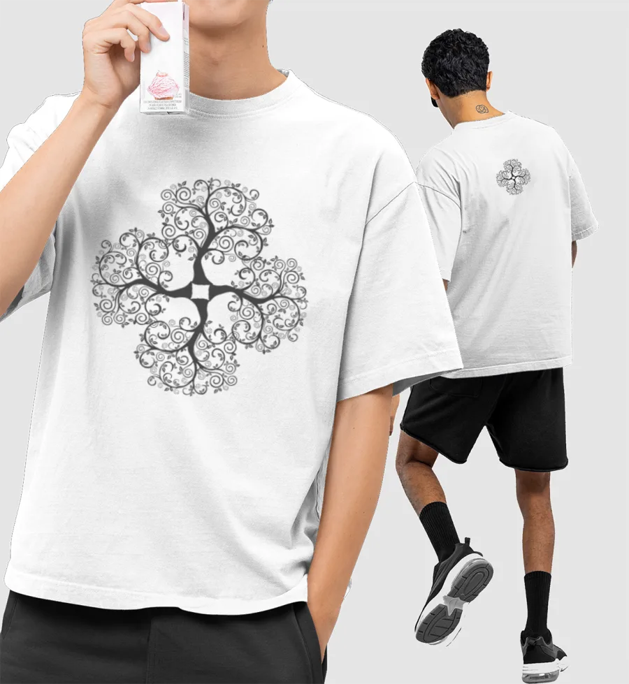 Doodle Tree Oversized T-Shirt (Front & Back Print)