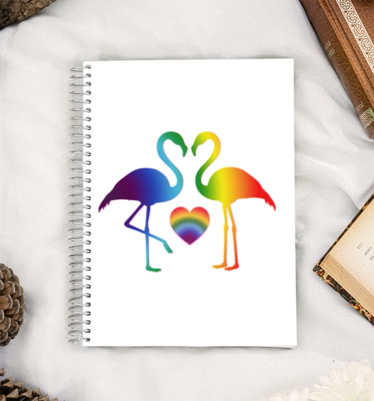 Pride Flamingo Heart A5 Notebook