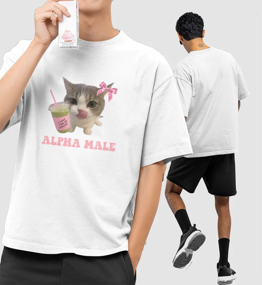 Alpha Male Front-Printed Oversized T-Shirt