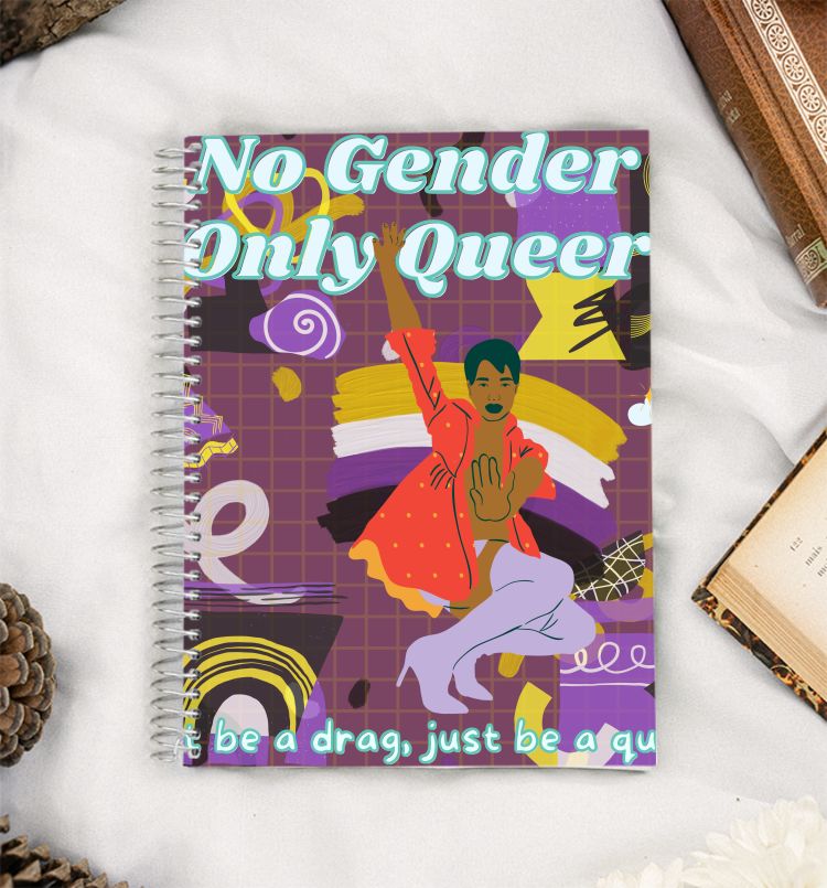 Queer Gender non binary pride transgender rights A5 Notebook