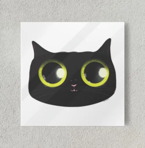 Adorable Black Cat 8" x 8" Acrylic Poster