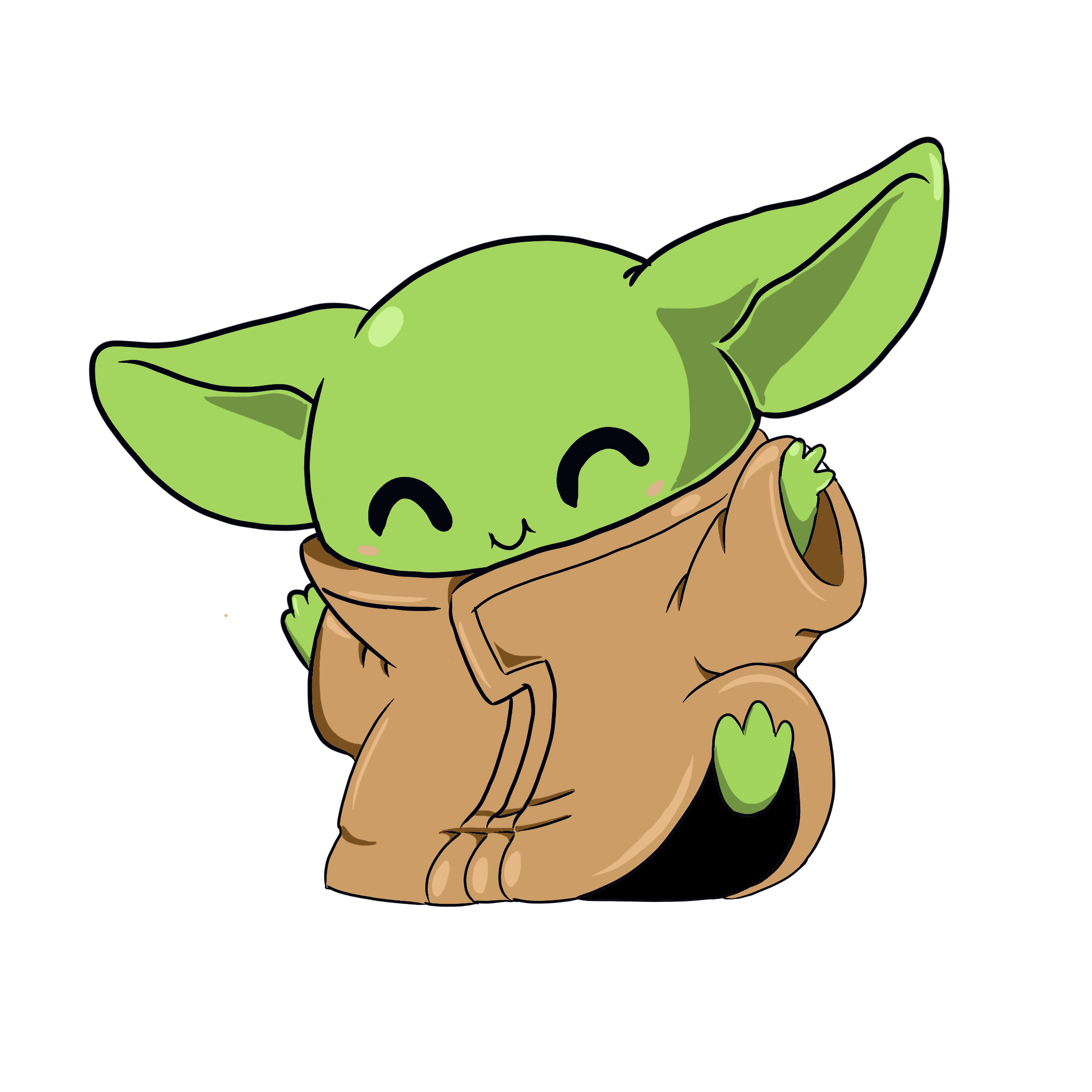 Blushing Baby Yoda Frankly Wearing